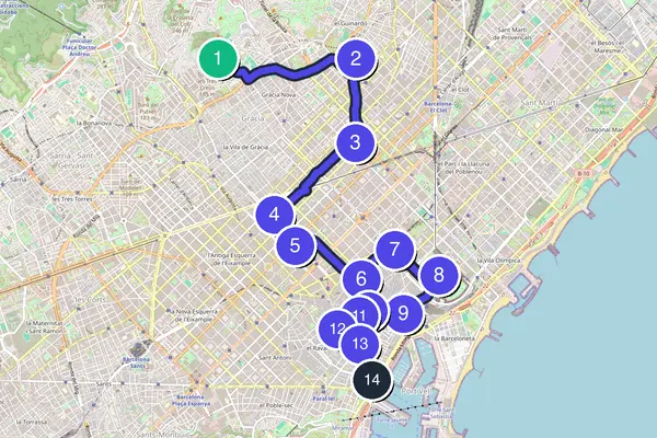 Barcelona Walking Tour Map