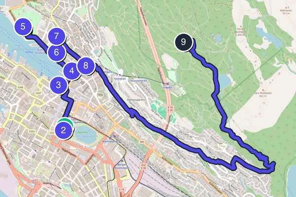 Bergen Walking Tour Map