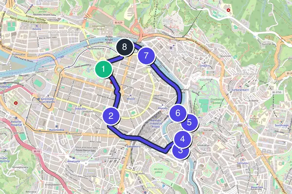 Bilbao Walking Tour Map