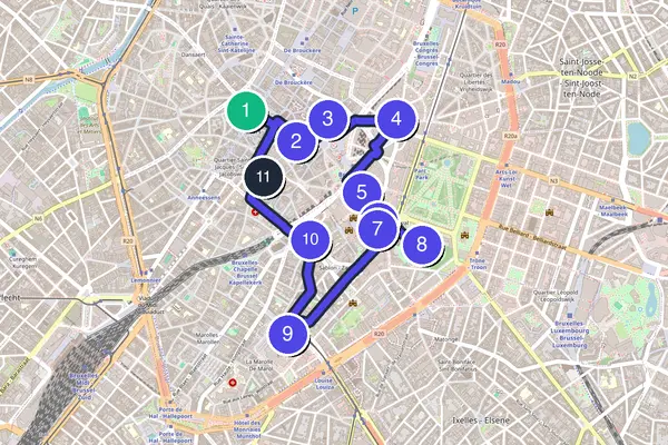 Brussels Walking Tour Map