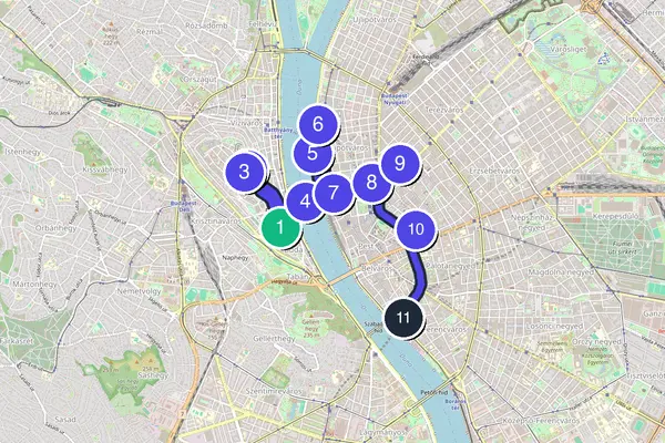 Budapest Walking Tour Map