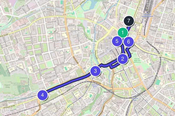 Chemnitz Walking Tour Map