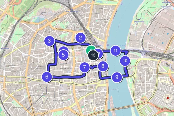 Cologne Walking Tour Map