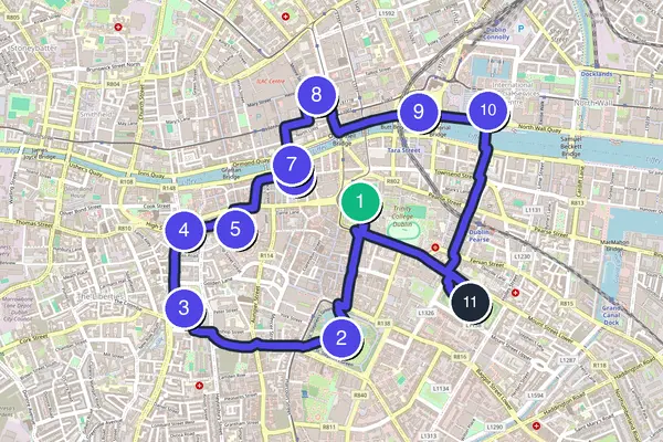 Dublin Walking Tour Map