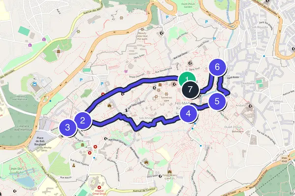 Fes Walking Tour Map