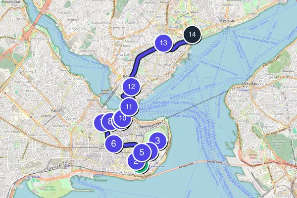 Istanbul Walking Tour Map