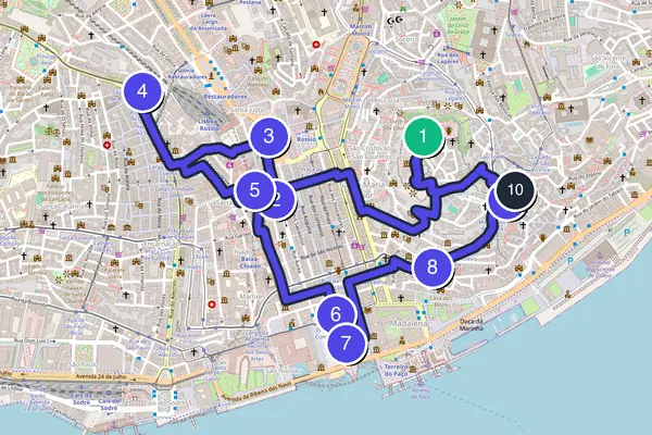 Lisbon Walking Tour Map