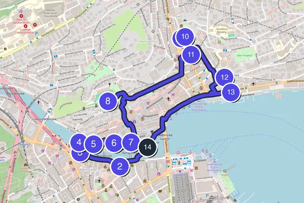 Lucerne Walking Tour Map