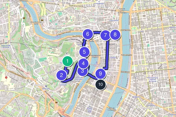 Lyon Walking Tour Map