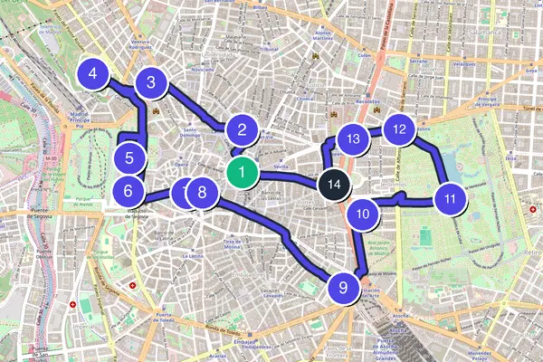 Madrid Walking Tour Map