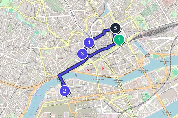 Nantes Walking Tour Map