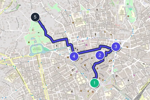 Nîmes Walking Tour Map